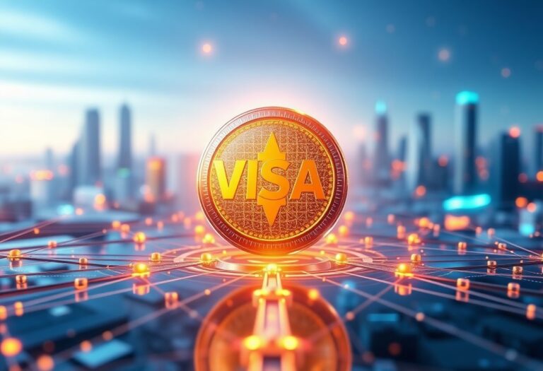 Editorial illustration for: Visa Sees Stablecoins Powering Explosive AI Agent Commerce Shift