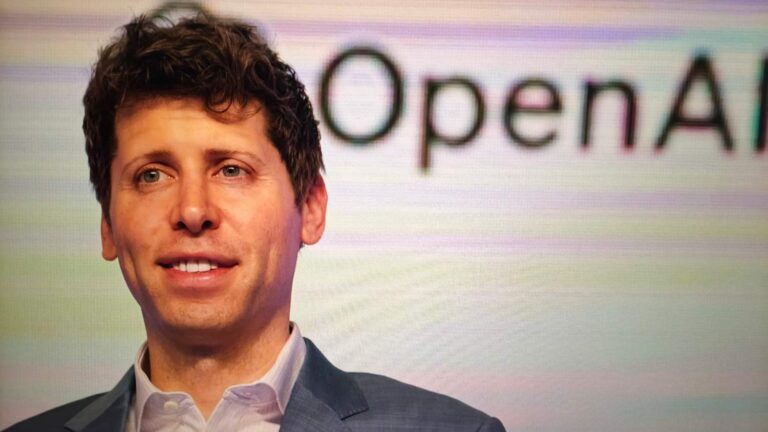 Sam Altman, OpenAI CEO, speaking at a conference about the need for slower AI development
