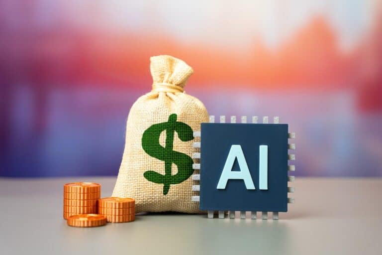 A bar chart showing AI funding concentration, with three dominant segments representing Anthropic, OpenAI, and Databricks claiming 92% of total venture capital raised