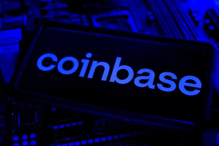 Coinbase mobile app open on a smartphone screen, where US retail customers can now request IPO allocations