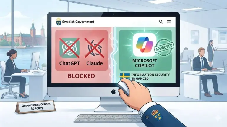 Illustration for Sweden’s Government Pulls The Plug On ChatGPT And Claude