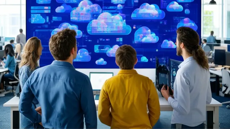 Engineers using a centralized dashboard to manage AI agents across Microsoft and Amazon cloud environments