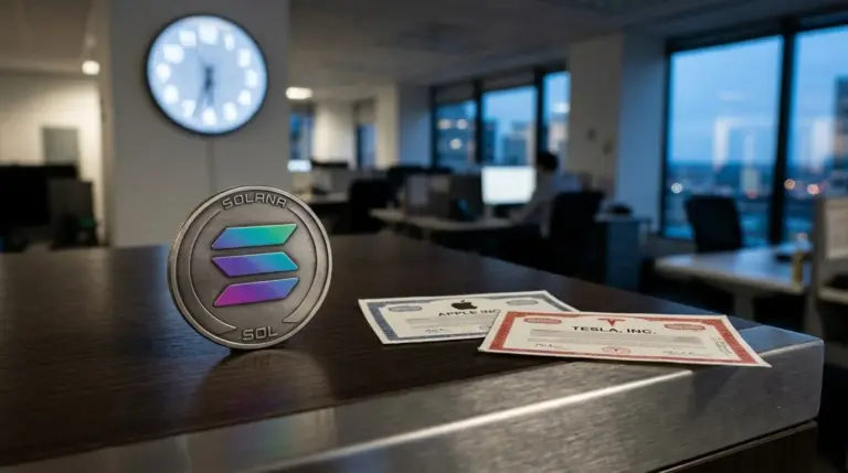 Illustration for Solana’s Tokenized Stocks See 65% Of Trades Hit After Wall Street Goes Home