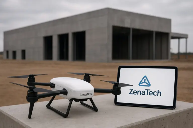 Illustration for ZenaTech Unleashes Drones To Hunt Down Delays On AI Data Center Building Sites